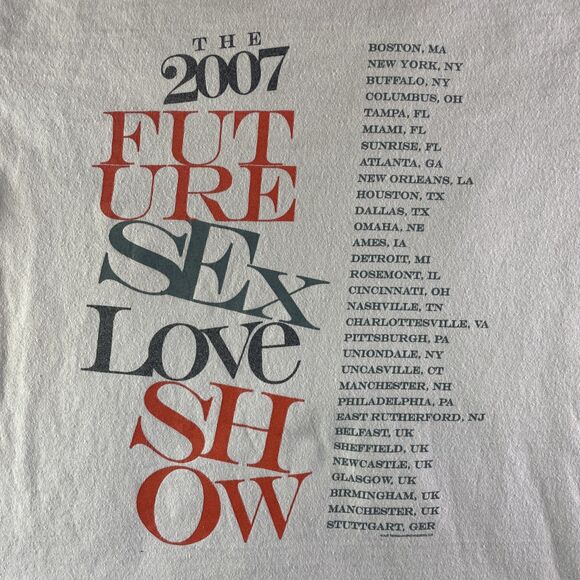 Justin Timberlake Shirt Mens Small Gray Orange 2007 Future Sex Love Show Tour - Picture 7 of 10